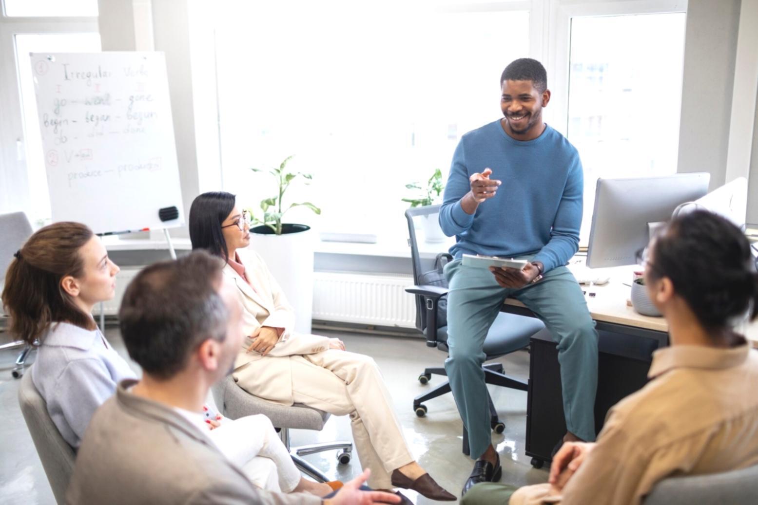 Strategic financial planning session with budget forecasting tools and performance charts